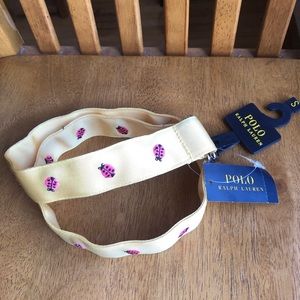 Ralph Lauren Yellow Ladybug Fabric Belt NWT